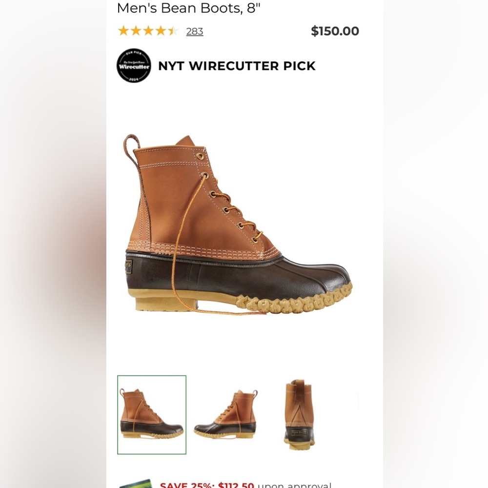 L.L. Bean Men's Brown and Tan Bean Boots